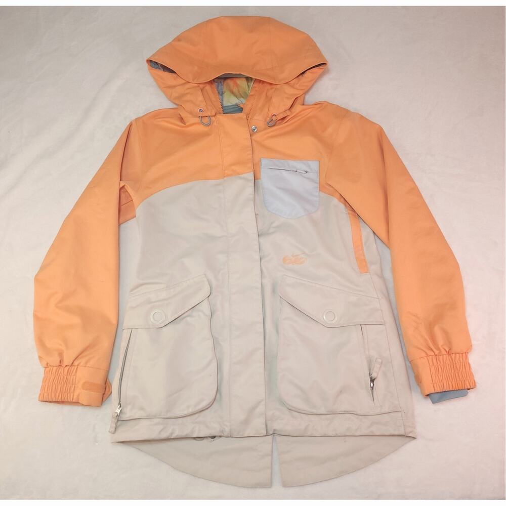 Vintage Nike 6.0 Snowboard Jacket Orange Khaki Gorpcore Ski Retro Womens Small